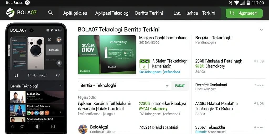 Tampilan antarmuka utama BOLA07 dengan berita terkini.