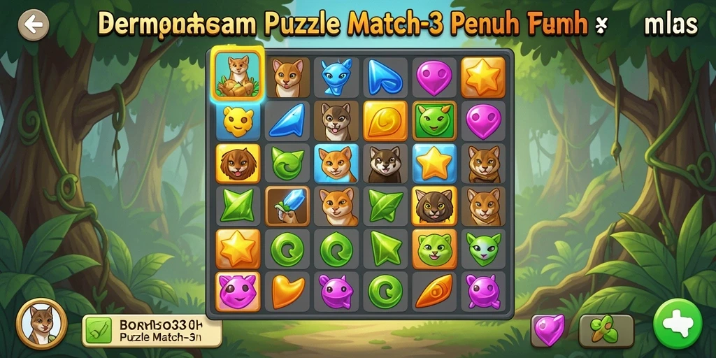 Tampilan antarmuka BORNEO303 dengan elemen Puzzle Match-3 yang menarik.