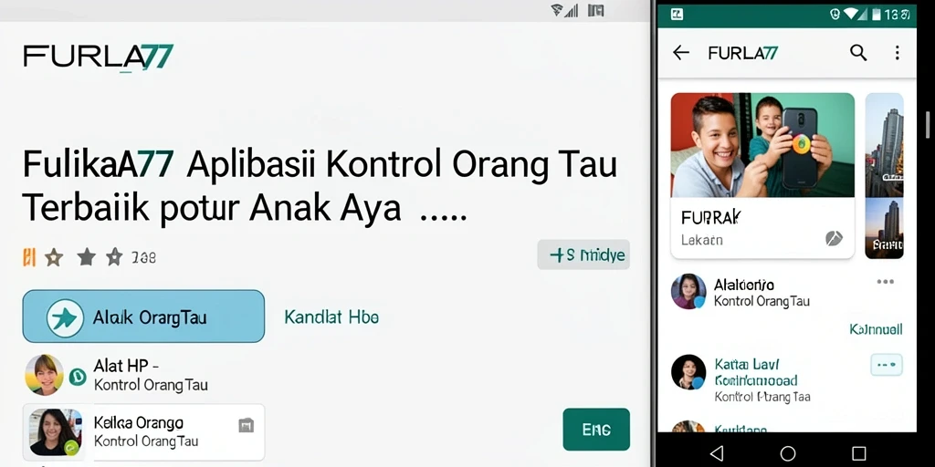 Antarmuka aplikasi FURLA77 dengan fitur Kontrol Orang Tua yang intuitif.