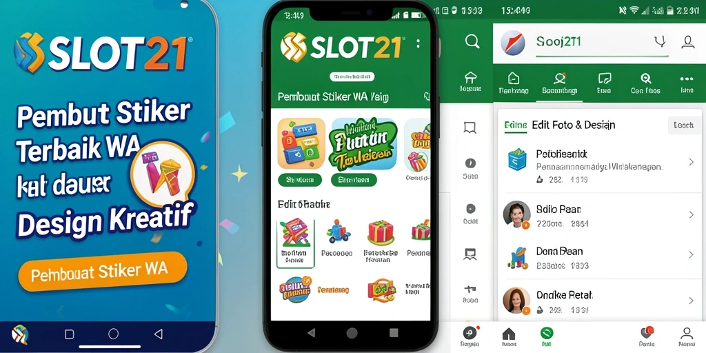 Antarmuka pengguna SLOT21 yang sederhana dan kaya fitur untuk pembuat stiker WA.