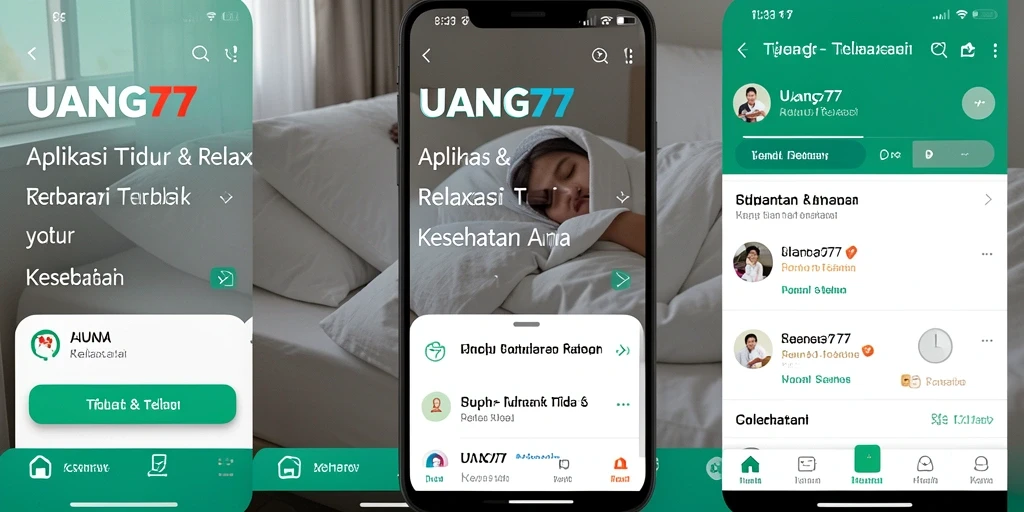 Tampilan antarmuka UANG77 yang sederhana dan fungsional untuk tidur dan relaksasi.