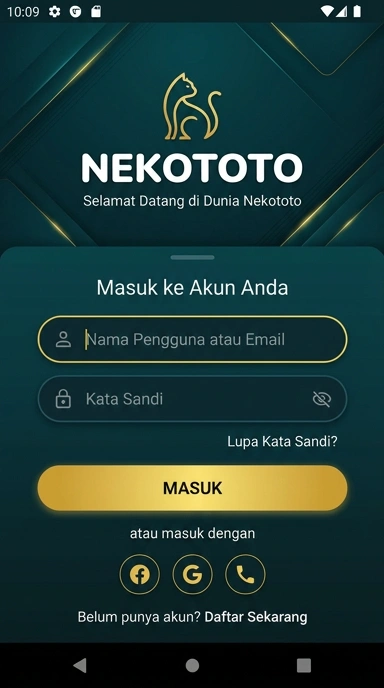 Masuk Akun Nekototo untuk Pengguna Android